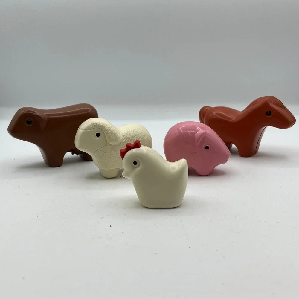 Vintage Little Tikes Noah Ark Animals Lot Sheep Chicken Pigs Horse Cow Elephant